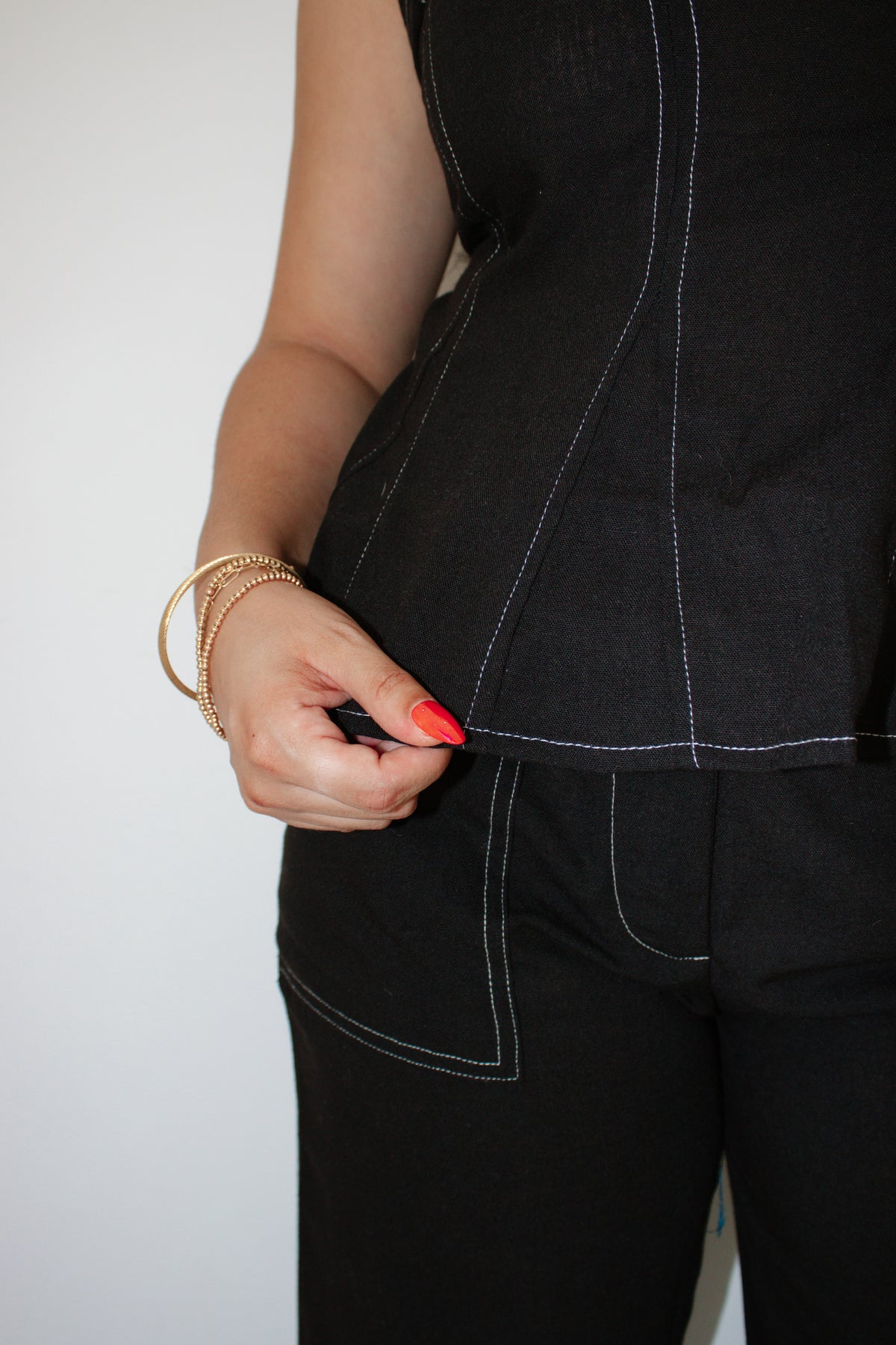 The Fifth Ave Set | Black Strapless Two Piece Pants Set